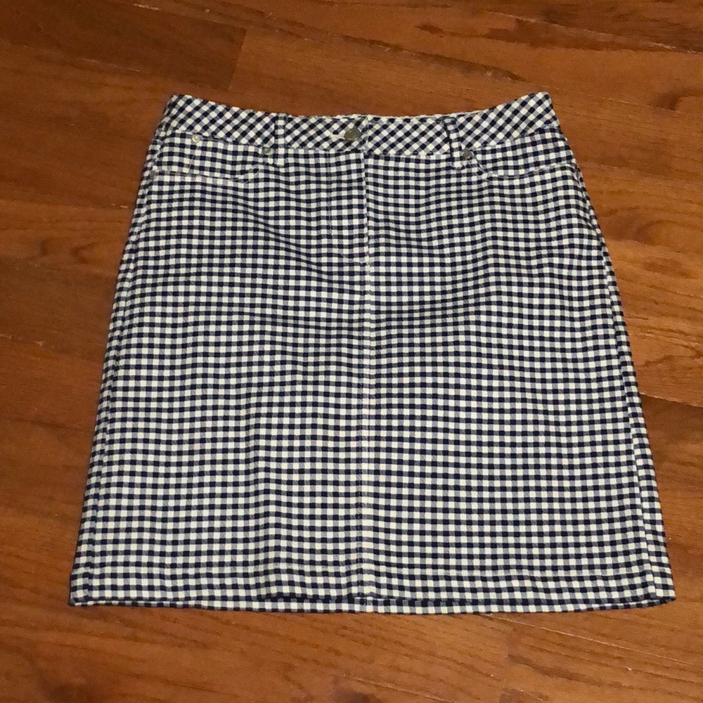 Talbots Blue Classic Gingham Skirt.